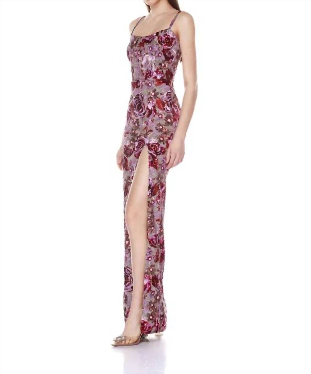 NEW BRONX AND BANCO allegra maxi dress in pink multi - Picture 3 of 4